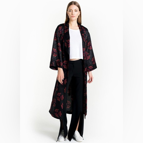 A.L.C. York Printed Silk Robe Jacket - Picture 1 of 7